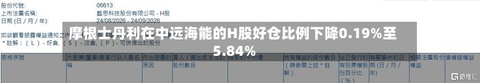 摩根士丹利在中远海能的H股好仓比例下降0.19%至5.84%-第1张图片
