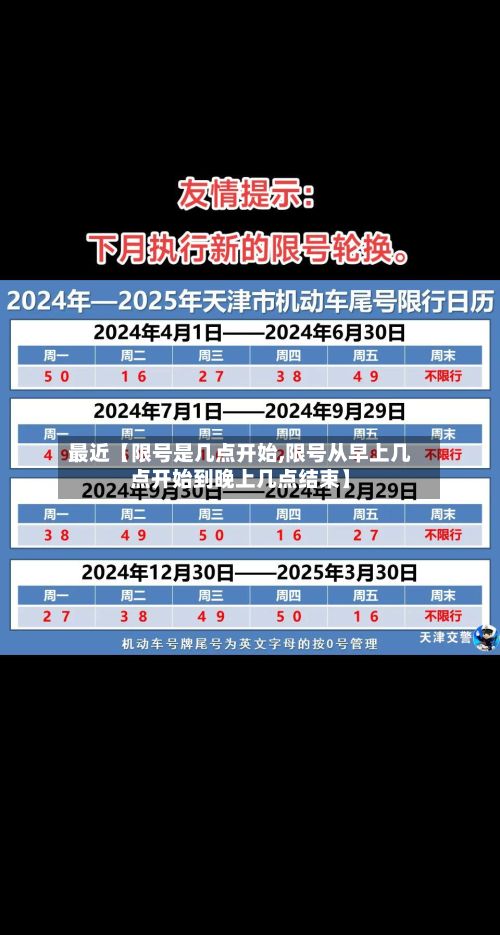 最近【限号是几点开始,限号从早上几点开始到晚上几点结束】