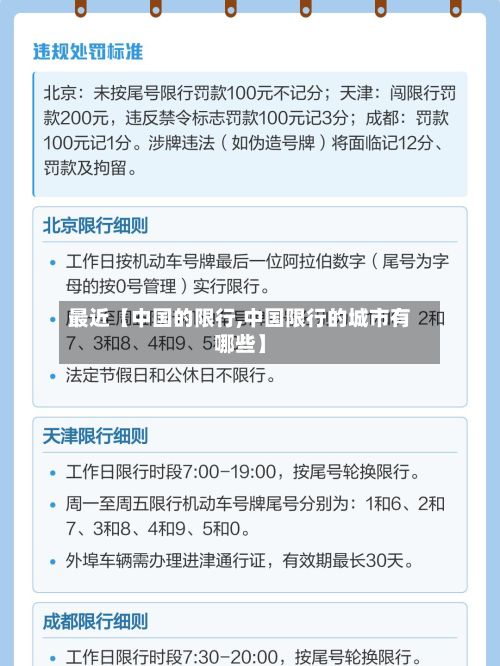 最近【中国的限行,中国限行的城市有哪些】