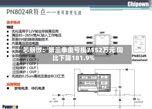 芯朋微：第三季度亏损7152万元 同比下降181.9%