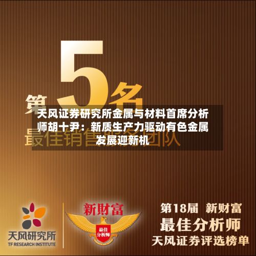 天风证券研究所金属与材料首席分析师胡十尹：新质生产力驱动有色金属发展迎新机