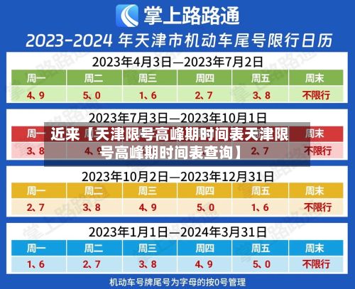 近来【天津限号高峰期时间表天津限号高峰期时间表查询】