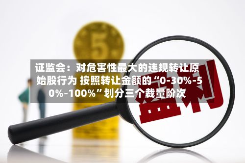 证监会：对危害性最大的违规转让原始股行为 按照转让金额的“0-30%-50%-100%”划分三个裁量阶次-第2张图片