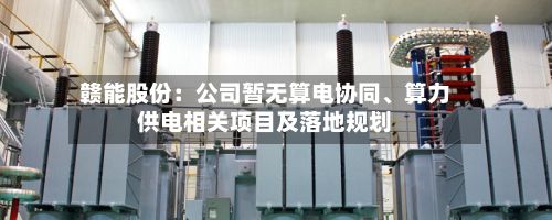 赣能股份：公司暂无算电协同、算力供电相关项目及落地规划-第2张图片