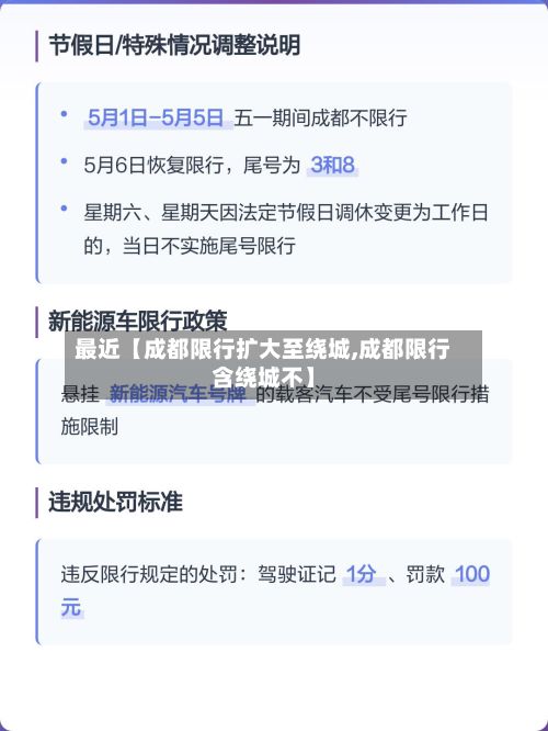 最近【成都限行扩大至绕城,成都限行含绕城不】-第3张图片