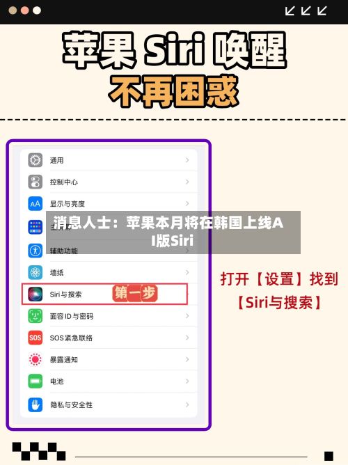 消息人士：苹果本月将在韩国上线AI版Siri