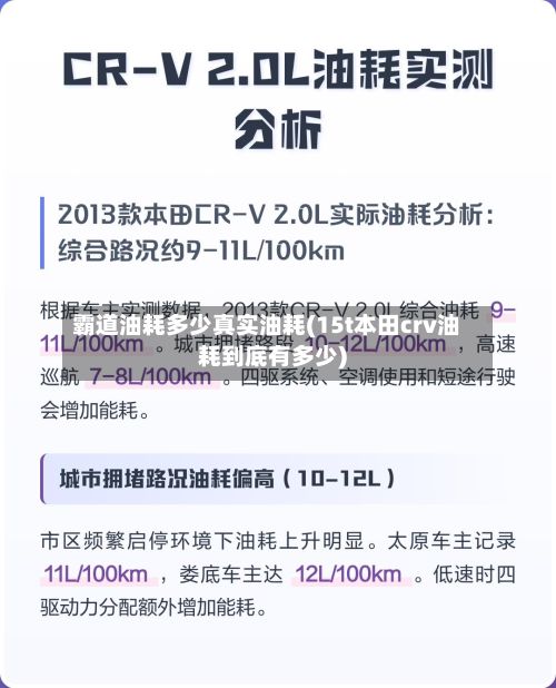 霸道油耗多少真实油耗(15t本田crv油耗到底有多少)