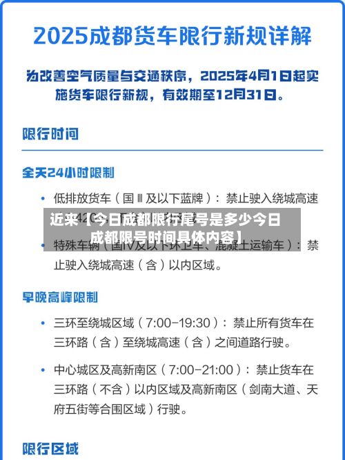 近来【今日成都限行尾号是多少今日成都限号时间具体内容】-第2张图片