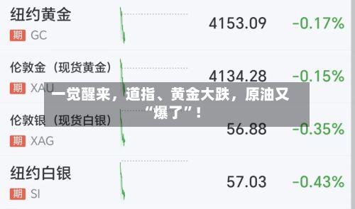 一觉醒来	，道指、黄金大跌，原油又“爆了”！-第2张图片
